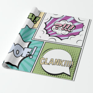 Abstract creative concept comic pop art style blan wrapping paper
