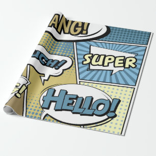 Abstract creative concept comic pop art style blan wrapping paper