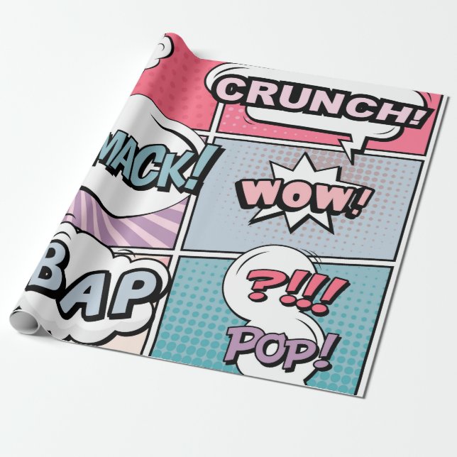 Abstract creative concept comic pop art style blan wrapping paper (Unrolled)