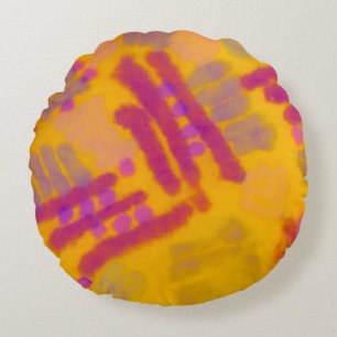 Abstract creative drawing. Autumn Colour backgroun Round Cushion
