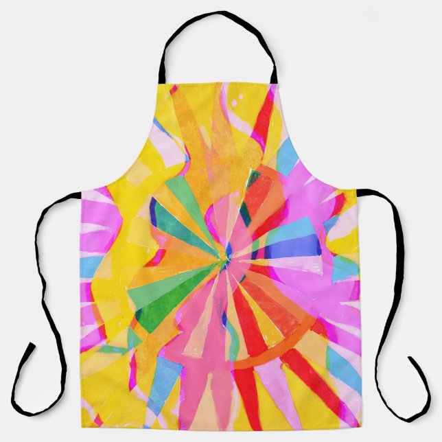 Abstract creative drawing, colourful background. apron (Front)