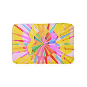 Abstract creative drawing, colourful background. bath mat
