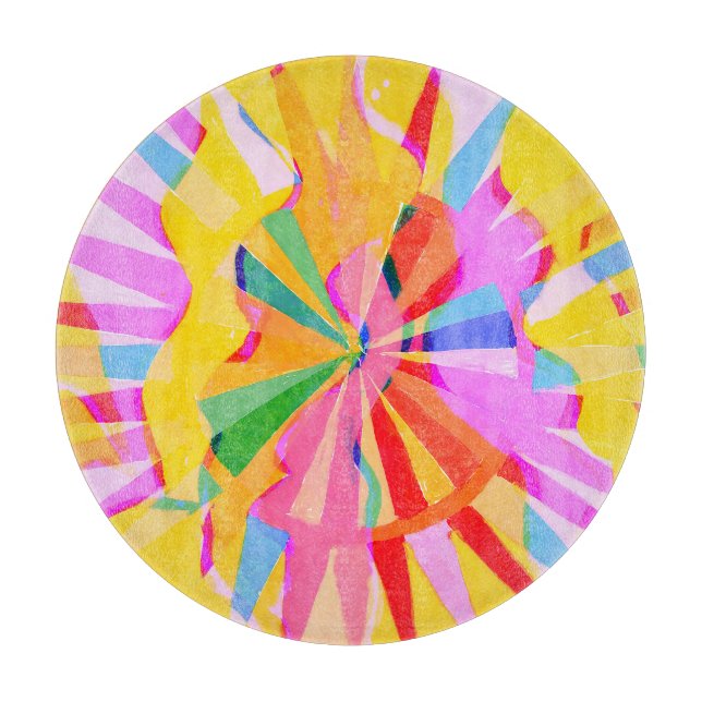 Abstract creative drawing, colourful background. cutting board (Front)