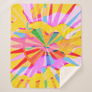 Abstract creative drawing, colourful background. sherpa blanket