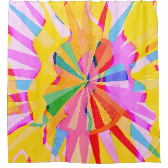 Abstract creative drawing, colourful background. shower curtain (Front)