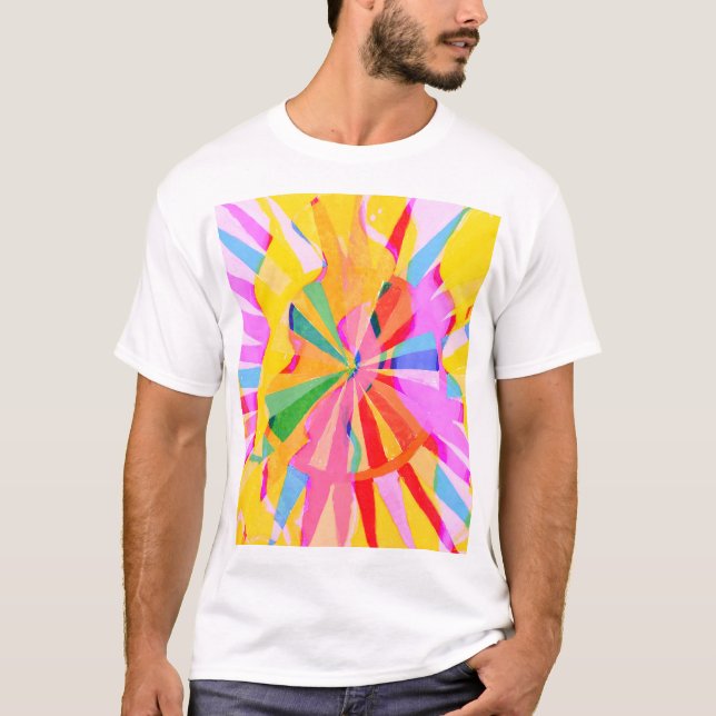 Abstract creative drawing, colourful background. T-Shirt (Front)