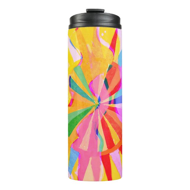 Abstract creative drawing, colourful background. thermal tumbler (Front)