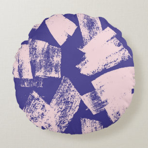 Abstract creative seamless pattern with brush stro round cushion