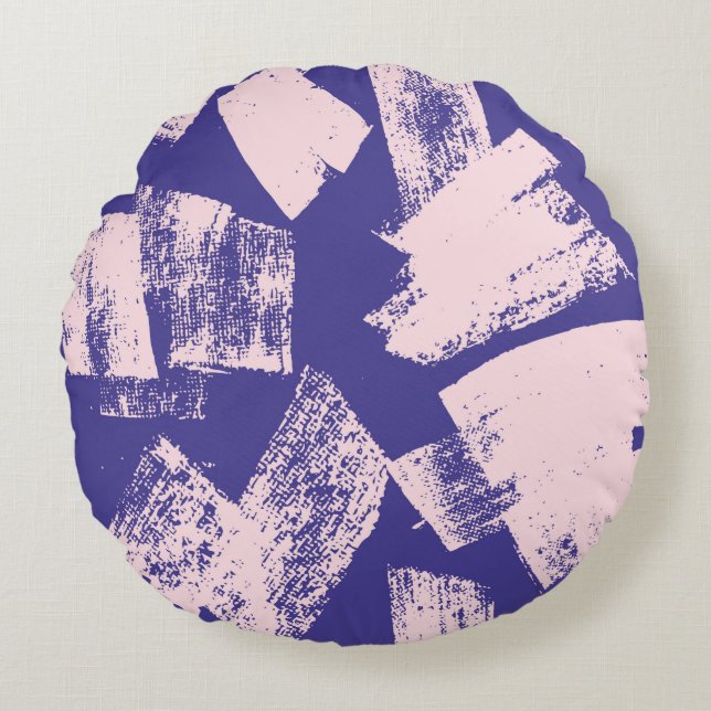 Abstract creative seamless pattern with brush stro round cushion (Front)