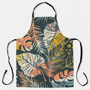 Abstract creative seamless pattern with tropical p apron