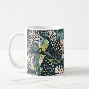 Abstract creative seamless pattern with tropical p coffee mug