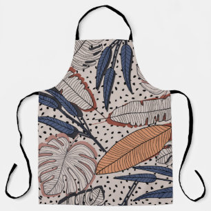 Abstract creative tropical seamless pattern on bac apron
