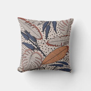 Abstract creative tropical seamless pattern on bac cushion