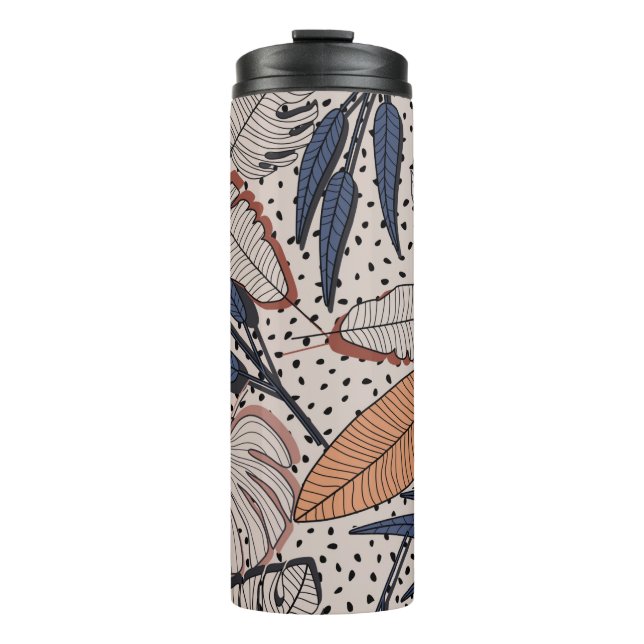 Abstract creative tropical seamless pattern on bac thermal tumbler (Front)