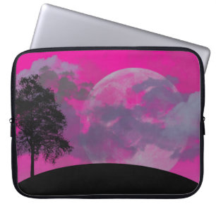 Abstract Crimson Moon Laptop Computer Sleeve