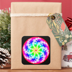 Abstract Crop Circle Square Sticker