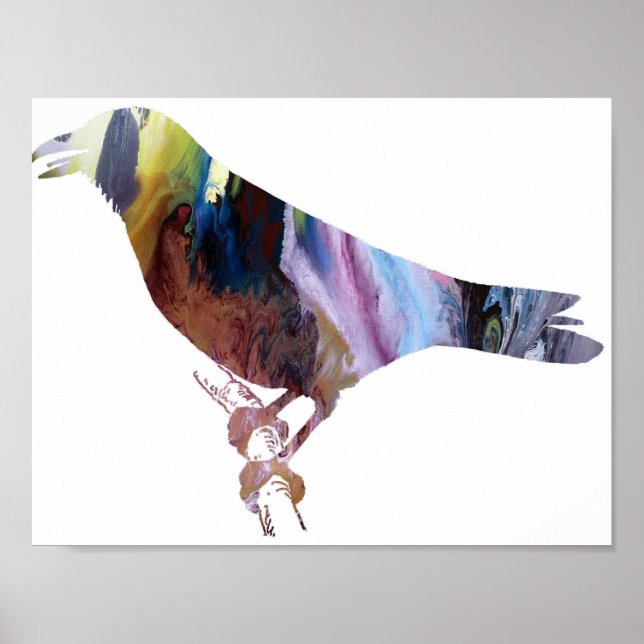 Abstract Crow Silhouette Poster (Front)