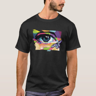 Abstract Crying Eye Purple Butterfly Soft Girl Aes T-Shirt