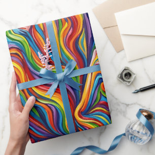 Abstract Crystal Rainbow Melt Wrapping Paper