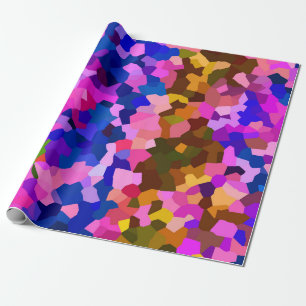 Abstract Crystaline Vibrant Mosaic Pattern Wrapping Paper