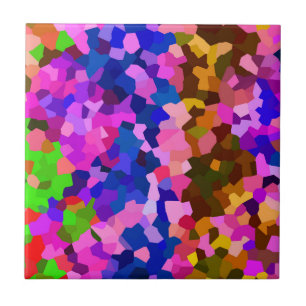 Abstract Crystalline Vibrant Mosaic Pattern Ceramic Tile