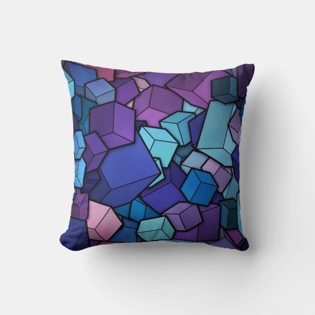 Abstract Cubes Cushion (Front)