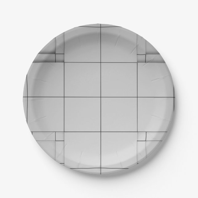 Abstract Cubes Paper Plate (Front)