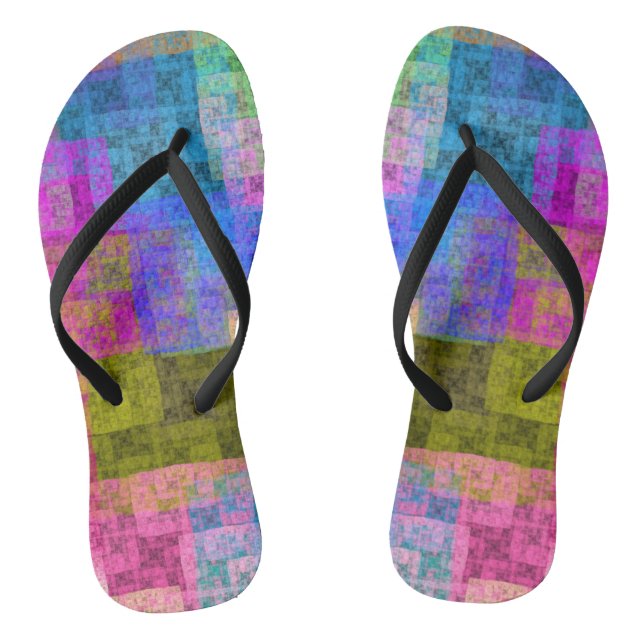 Abstract cubes thongs (Footbed)