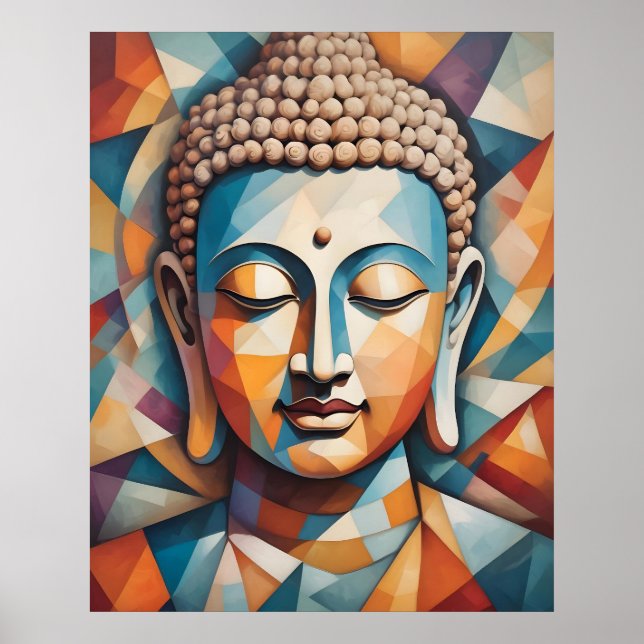 Abstract Cubism Art | Gautama Buddha Poster (Front)