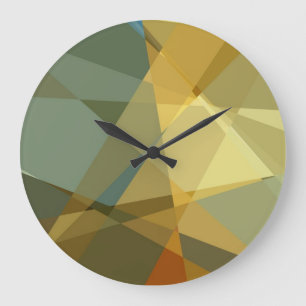 Abstract Cubism Pattern Large Clock