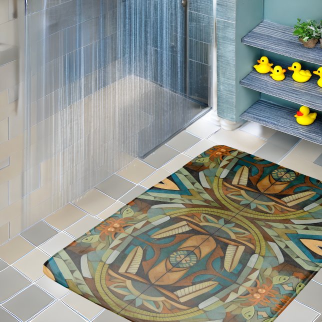 Abstract Cubist Inspired Art Deco 4 Bath Mat (Creator Uploaded)