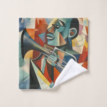 Abstract Cubist Jazz Trumpeter
