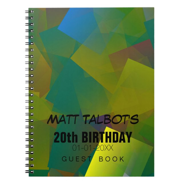 Abstract Cubist Shapes 20th Birthday Guest Book 7 (Front)