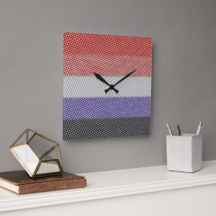 Abstract Cupioromantic Pride Flag Square Wall Clock