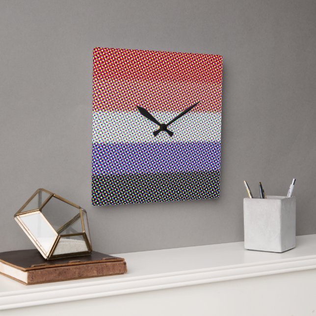 Abstract Cupioromantic Pride Flag   Square Wall Clock (Office)