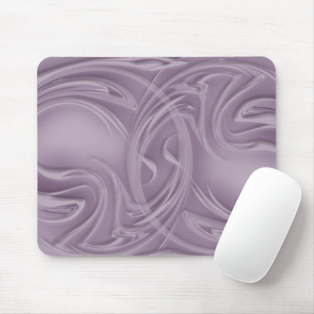 Abstract Curls Over Purple Artwork Mouse Pad (With Mouse)