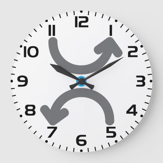 Abstract Curved Arrows Exchange Symbolic Flow Large Clock (Front)