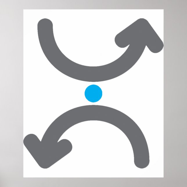Abstract Curved Arrows Exchange Symbolic Flow Poster (Front)