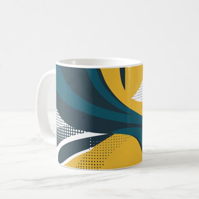 Abstract Curved Flow Design Coffee Mug (Front Left)