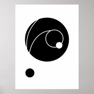 Abstract Curved Lines and Circles Art   Modern Geo Poster