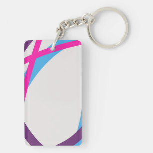Abstract Curved Lines Pattern Key Ring