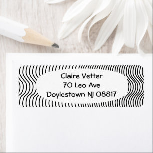 Abstract Curvy Lines Return Address Label