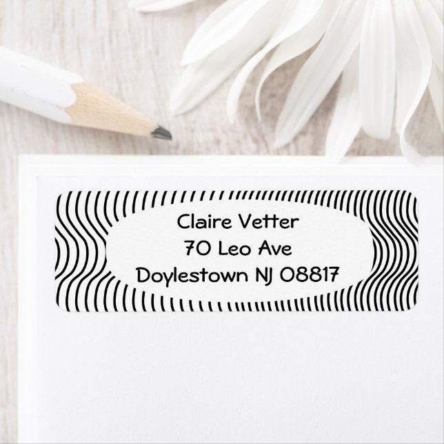 Abstract Curvy Lines  Return Address Label (Insitu)