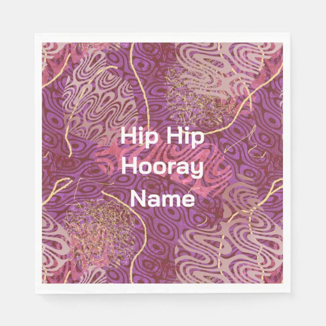 Abstract Curvy Shapes Party Celebration Napkin (Front)
