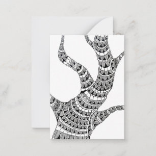 Abstract Curvy Tree Pen Drawing Card