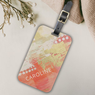 Abstract Custom Name Artistic Modern Colourful Luggage Tag