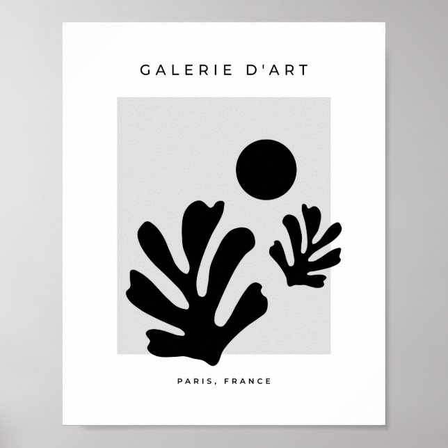 Abstract Cut Outs Shapes Modern Minimalist Leaves Poster (Front)