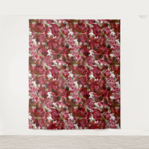 Abstract cute beautiful red flowers floral design tapestry