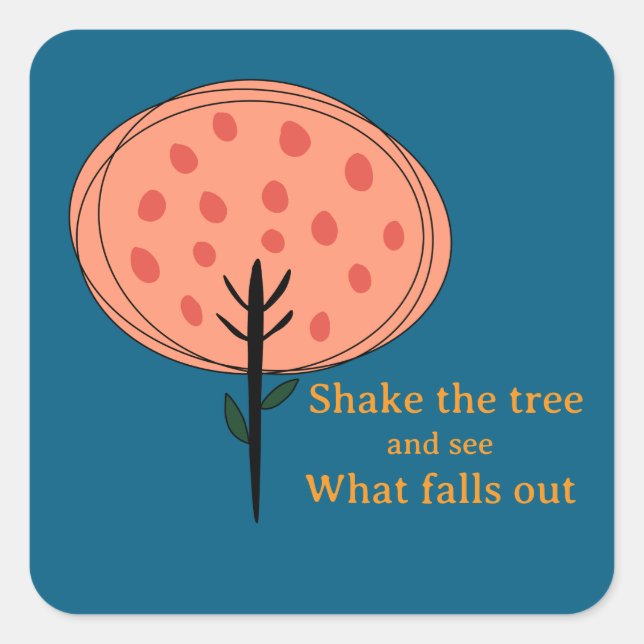 Abstract Cute Fruit Tree Square Sticker (Front)