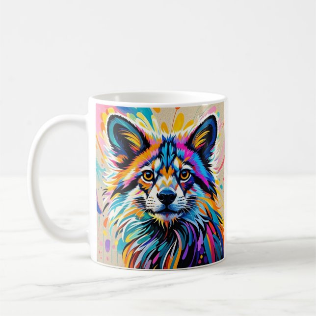 Abstract cute funny happy animal art design bold coffee mug (Left)